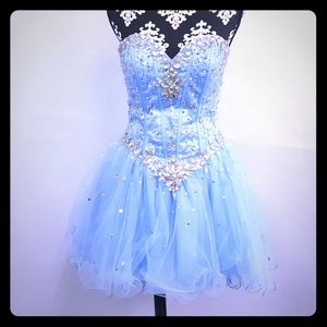 Mori Lee Tulle with Jewel Beading Party Dress